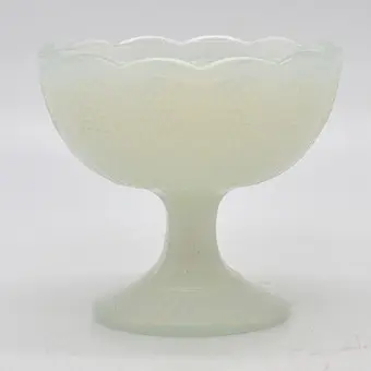 法国高脚碗，装饰艺术风格，蛋白石玻璃，结构表面，20世纪初。