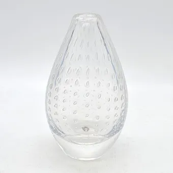 Kristallglaswerke Hirschberg。花瓶,工作室玻璃,透明,含气泡,德国,约1960年代。