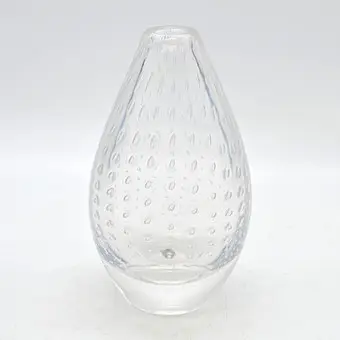 Kristallglaswerke Hirschberg。花瓶，工作室玻璃，透明，含气泡，德国，约1960年代。