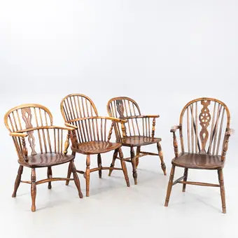 Cuatro sillas 'Windsor', Inglaterra, siglo XIX (4).