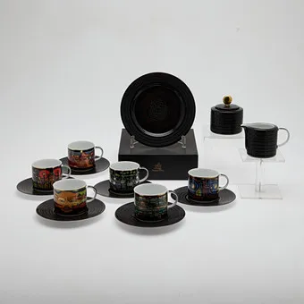 Friedensreich Hundertwasser。Tettau皇家特许瓷器厂,咖啡具,瓷器,21世纪,德国。(20)。