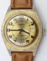 Orologio da polso vintage da uomo del marchio Ruhla (UMF Ruhla) con le scritte «Antimagnetic» e «Made in GDR» degli anni 1970