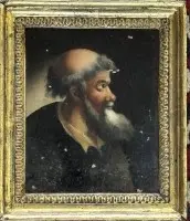 小型匿名古典大师，男子肖像，可能为伦巴第画派，17/18世纪，布面油画，小面积颜料剥落，带框，RG 15.5x13.5厘米，可能为画面局部？