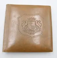 Brunt postkortalbum (tomt) med preget våpenskjold og påskriften «BREMEN».