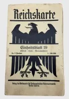帝国地图，统一图幅19，约1910年，以及1941年士兵地图册，页面散页，Wesermünde海军学校印章