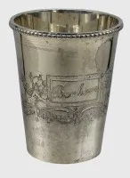 Bicchiere massiccio argentato "Bonheur", non pulito, A-9 cm