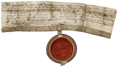 Ernst August I, hertug af Braunschweig-Lüneburg. Biskop af Osnabrück – dokument 1663 – lensbrev for Heinrich Meyer zu Schagen(?) og…