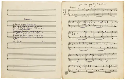 Musik – David, Hans Walter. Tårnmusikker sat for to diskant- og basflygelhorn. Egenhændigt musikmanuskript med dobbelt…