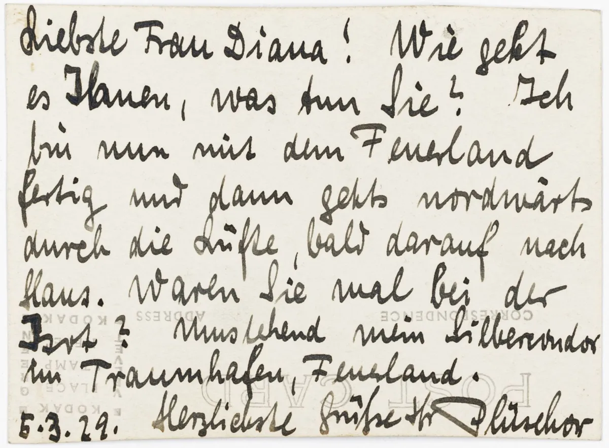 Plüschow, Günther – 4份手写文件的收藏。柏林等地，1922-1929年。均含亲笔签名。…