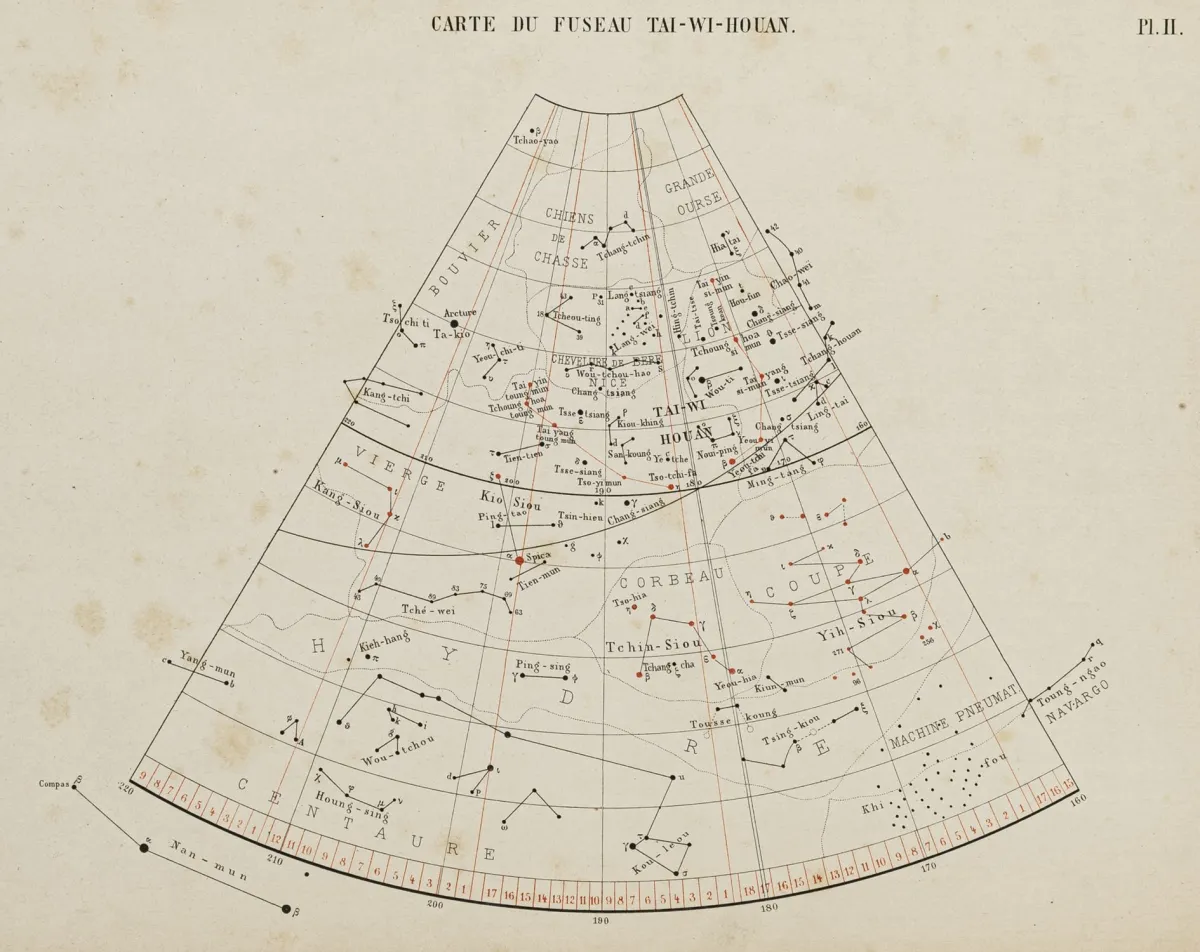 Astronomia – Schlegel, Gustave. Uranographie Chinoise. Atlas Céleste. Chiński i grecki