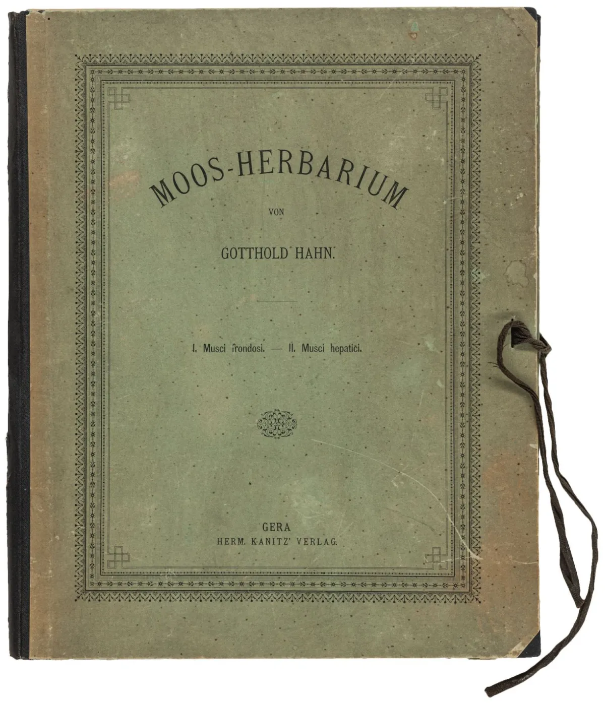 生物学 - 植物学 – Hahn, Gotthold. 苔藓标本集。I. Musci frondosi，II. Musci hepaticae。含90份干燥苔藓标本，分布于10…