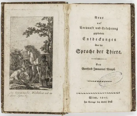 Biologi - Zoologi – Wenzel, Gottfried Immanuel. Nye på fornuft og erfaring grundede opdagelser om dyrenes sprog.