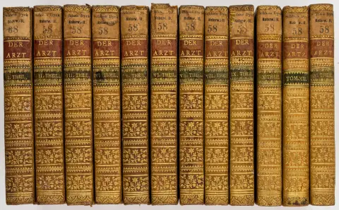 Medicin – Unzer, Johann August. Der Arzt. Eine medicinische Wochenschrift. Del 1-12 i 12 bind (alt udkommet). Med 12…