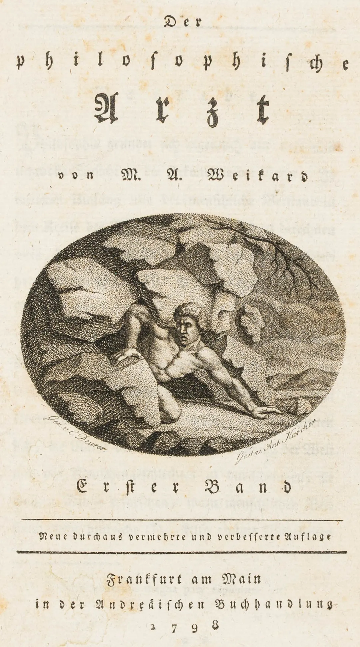 医学 – Weikard, Melchior Adam. Der philosophische Arzt. 新版改进版. 3 卷. 含 2 幅雕刻标题小插图. 法兰克福,…