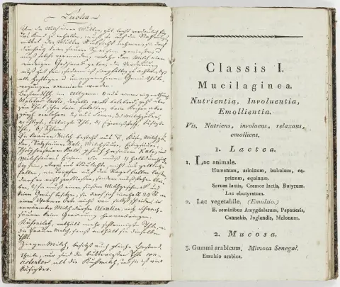 Dobbelt gennemskudt eksemplar med tætte tyske indførsler i samtidig pen. Berlin, Dümmler, 1816. VIII, 76 s. 17,5 x 10…