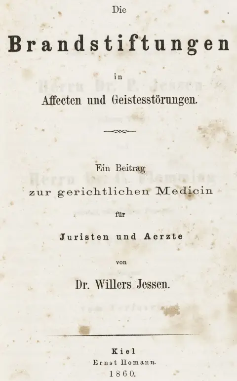 Medisin for jurister og leger. Kiel, Homann, 1860. XII, 335 s., 1 bl. Samtidig lerret. Første utgave. - Hirsch III, 432. -…