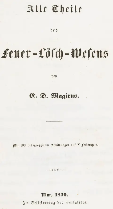 Plansjer. Ulm, forfatterens eget forlag, 1850. VI, 67 s. 21 x 13 cm. Originalt halvlerretsbind. Første utgave. - Magirus (1824-1895),…