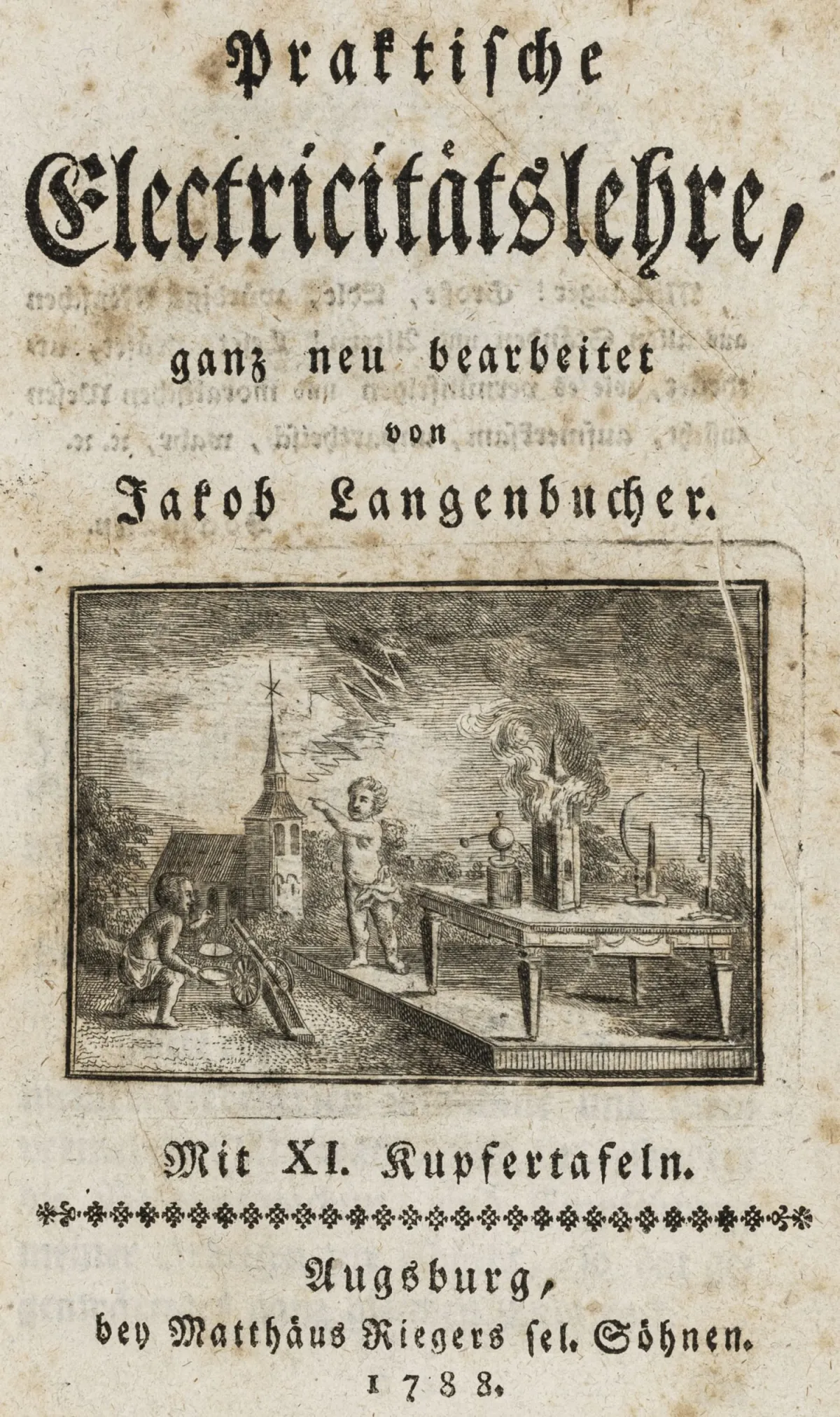 技术 - 电学 – Langenbucher, Jakob.《实用电学教程》，全新修订版。附雕刻书名装饰图及11…
