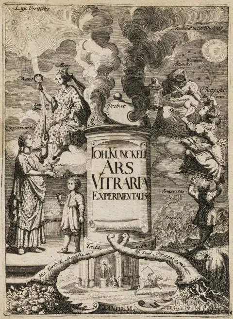 Teknik - Håndværk – Kunckel von Löwenstern, Johann. Ars Vitraria Experimentalis, eller fuldkommen glasmagerkunst ... Samt en II…