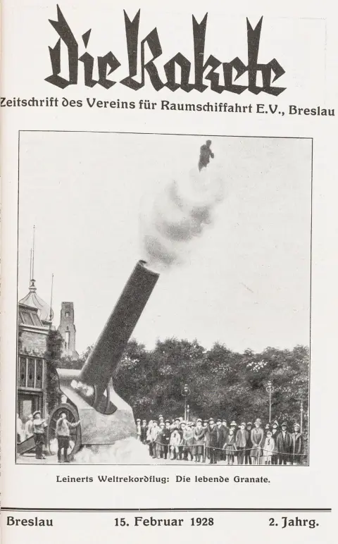 Teknik - Luftfart – Die Rakete. Officielt organ for Verein für Raumschiffahrt E.V. i Tyskland. 2. årgang