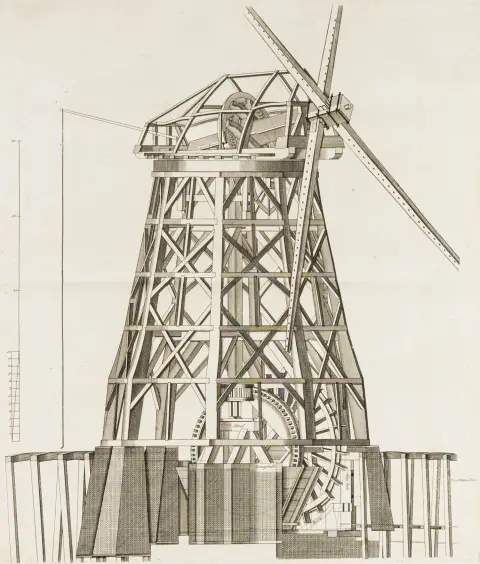 Teknik - Møller – Natrus, Leendert van; Polly, Jacob; Vuuren, Cornelis van. Groot volkomen moolenboek; of naauwkeurig ontwerp Van…