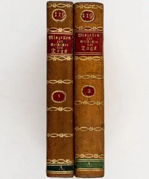 Archenholtz, Miscellen zur Geschichte des Tages, 2 bind, Hamburg 1795, første utgave, om den franske revolusjon