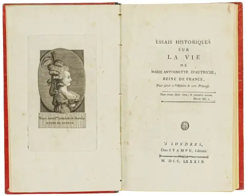 pour servir à l'histoire de cette princesse. 2 dele i 1 bind. Med stukket portræt. Londres (dvs. Paris), Stampe, 1789 og…