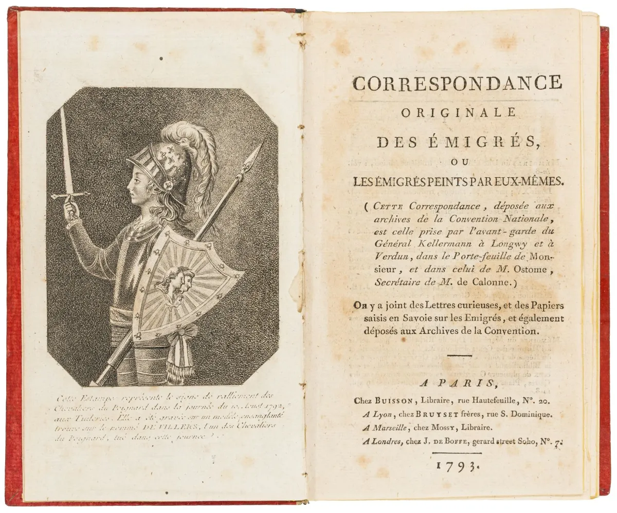 Frankrig – Saint-Albin, A. R. C. de (Alexandre Rousselin de Corbeau. Correspondance originale des émigrés, ou les émigrés peints…