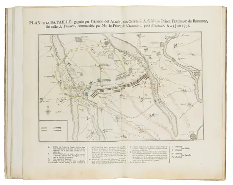 de la guerre de sept ans, pour servir à l'intelligence des oeuvres posthumes de Frederic II, Roi de Prusse. Med stukket titelvignette.