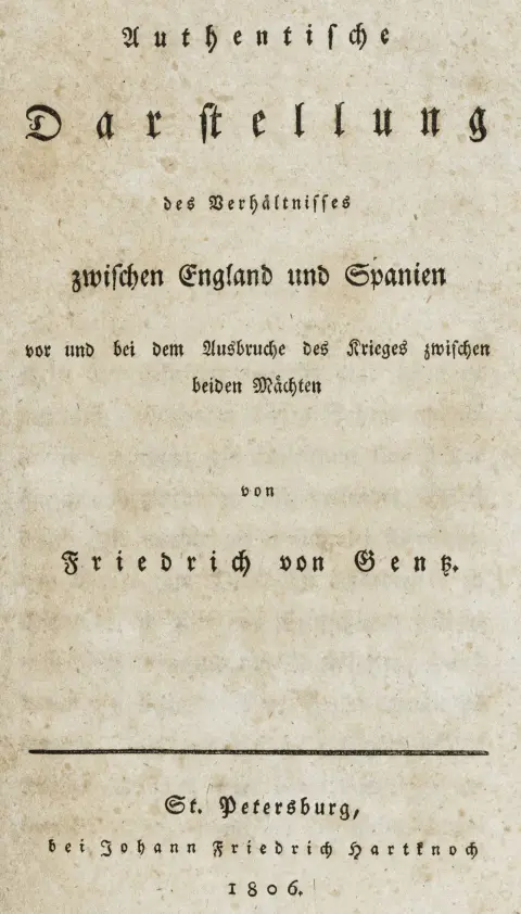 af krigen mellem de to magter. St. Petersburg (dvs. Leipzig), Hartknoch, 1806. XVI, 557 s. 22 x 13,5 cm. Originalt hæftet omslag (noget støvet)…