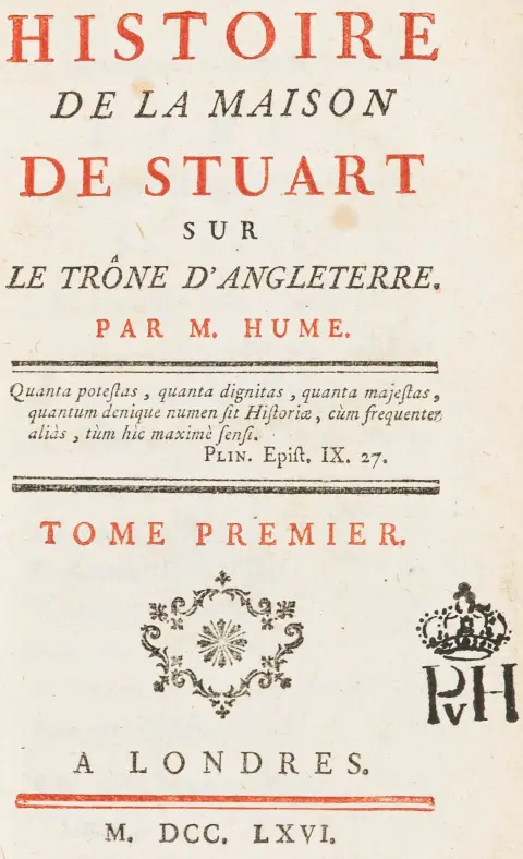 (dvs. Octavie Guichard Belot). 6 bind. Amsterdam (dvs. Paris), 1763. Og: Histoire de la Maison de Stuart sur le Trône d'Angleterre. 6…