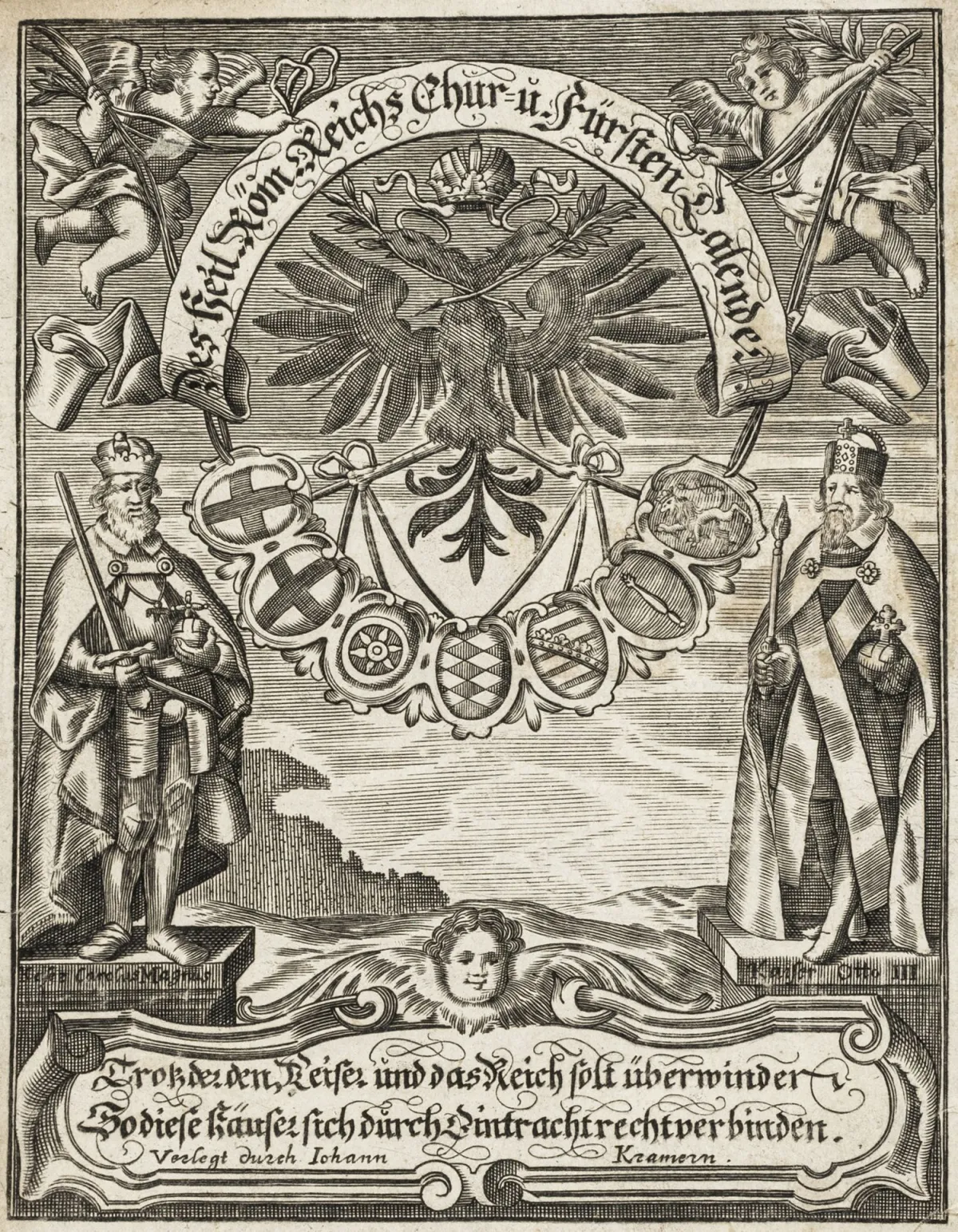 日历 – Werner, Nicolaus Severinus. Neu- und Alter Deß Heiligen Römischen Reichs Chur- und Fürsten-Calender，闰年 1672 年。…