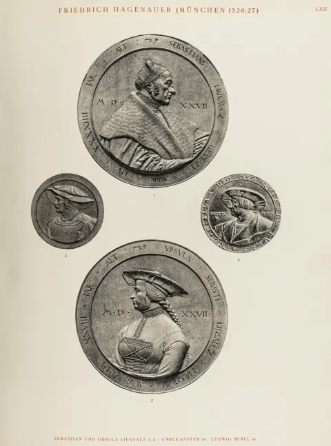 Numismatik – Habich, Georg. De tyske skuemønter fra det 16. århundrede. 2 dele og registerbind i 5 bind. Med 334 tavler