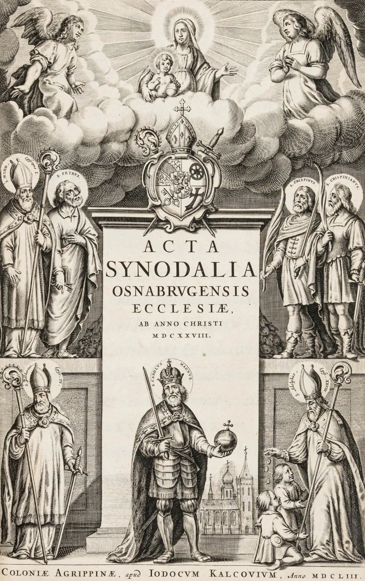Acta Synodalia Osnabrugensis Ecclesiae——自公元1628年起。附铜版雕刻扉页。科隆，J. Kalckhoven，1653-1657年。