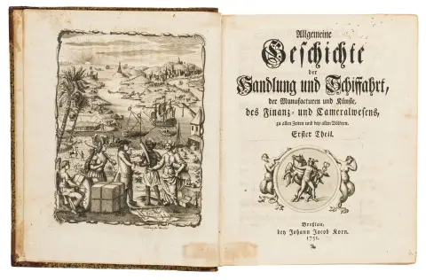 Økonomi – Schmidt, J. P. Almindelig historie om handel og skibsfart, manufakturer og kunster, finans- og…