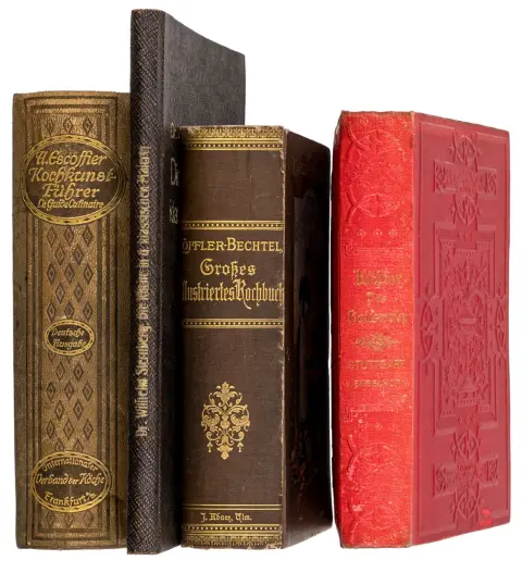 Gastronomi - Kogekunst – Samling af 2 schwabiske kogebøger og 2 relevante bilag. Stuttgart, Ulm m.fl., 1880-1914.…