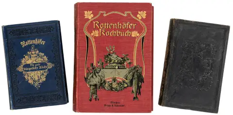 Gastronomi - Kogekunst – Samling af 3 bayerske kogebøger. München og Lindau, 1880-1904. Forskellige formater. Prægede…