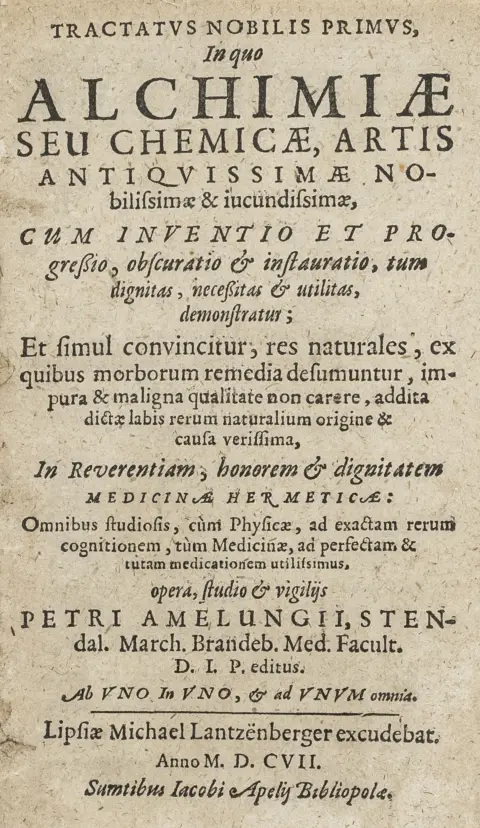 Occulta - Alkymi – Amelung, Peter. Tractatus nobilis primus, hvori alkymiens eller den kemiske kunsts opfindelse og fremgang...