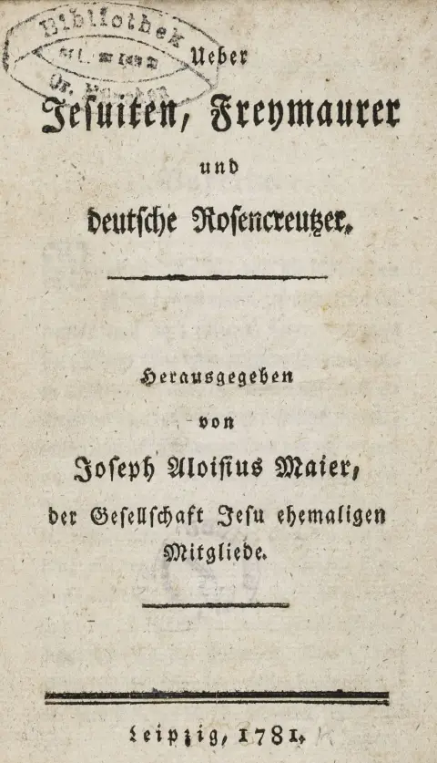 Maier, tidligere medlem af Jesu Selskab. Leipzig (dvs. Frankfurt, Brönner), 1781. 129 s. 16 x 10 cm. Samtidig kartonbind. Første…