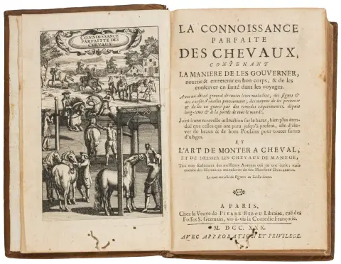 Heste – Liger, Louis. La connoissance parfaite des chevaux, contenant la maniere de les gouverner & de les conserver en santé
