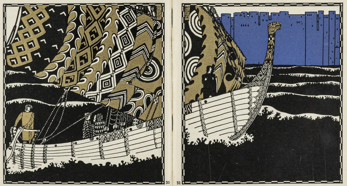 Czeschka, C. O – Keim, Franz. 尼伯龙根之歌，向德国人民重新讲述。C.O. Czeschka 绘图与装帧。含书籍装饰…