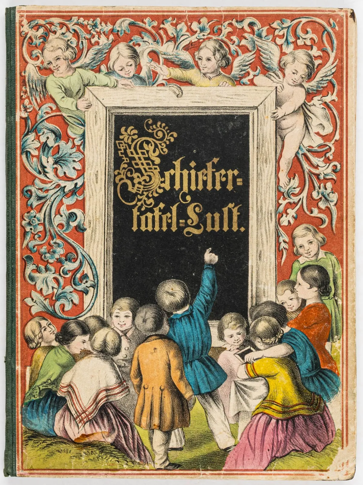 Kruspe, Heinrich – 图画与韵文中的石板乐趣。24页石版画与文字。Erfurt, Bartholomäus, 1852。21,5…