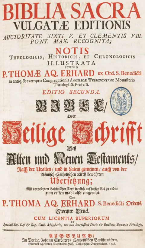Biblia latino-germanica – Biblia Sacra Vulgatae Editionis ... Bibel, eller Den Hellige Skrift af Det Gamle og Nye Testamente, efter den…