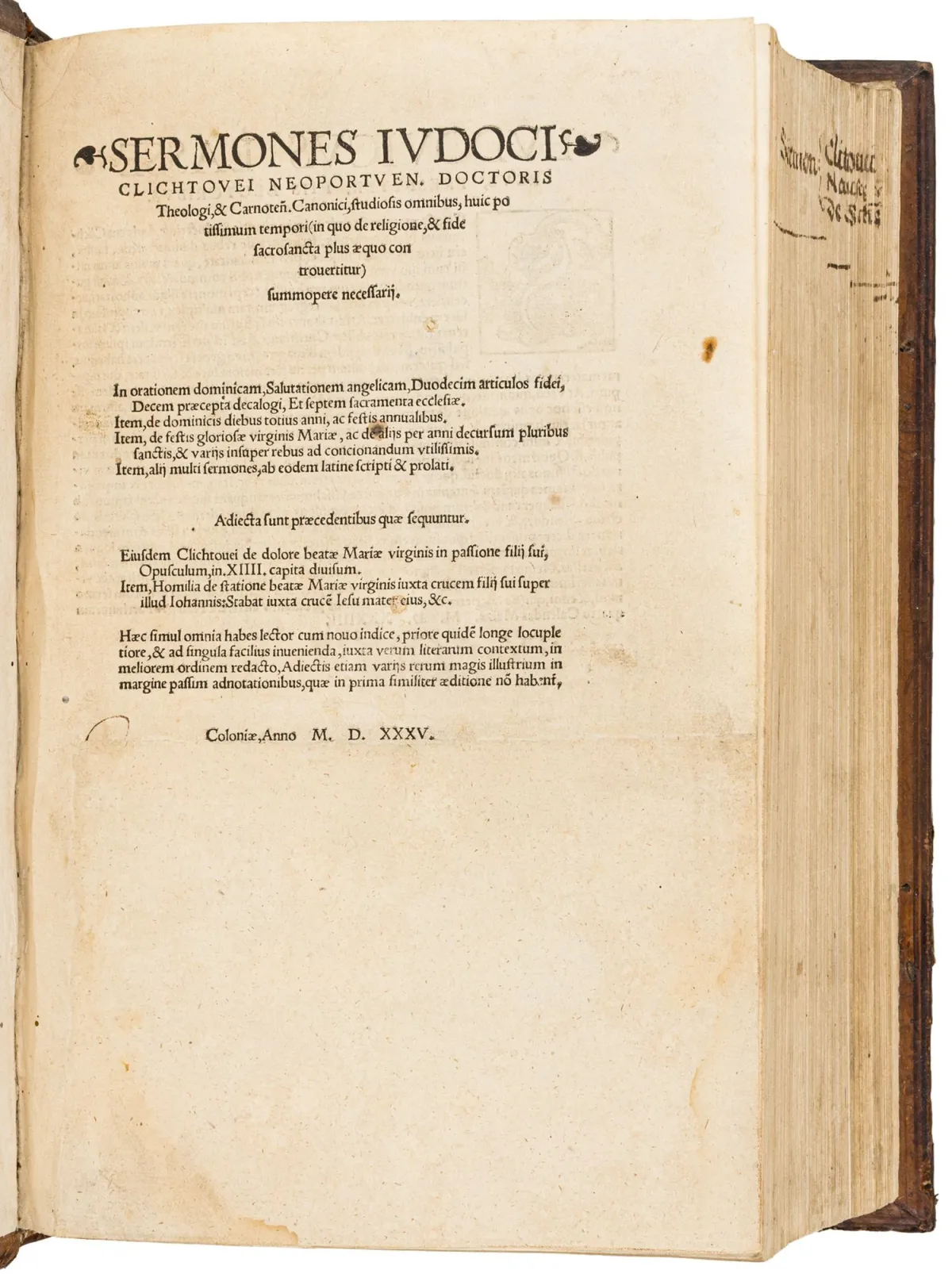Clicthove, Josse – Sermones Judoci Clichtovei Neoportuen. ... studiosis omnibus, huic potissimum tempori ... summopere necessarii. Ed.…
