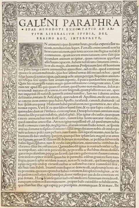 Galenus, Claudius – Claudii Galeni Pergameni, næsten alle lægers fyrstes, værker, nu endelig af yderst berømte og lige så lærde mænd…