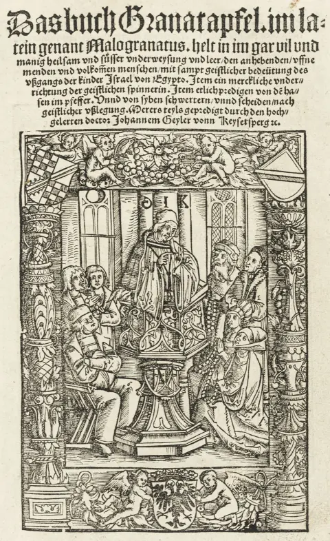 Geiler von Kaysersberg, Johann – Bogen Granatæble. På latin kaldet Malogranatus, indeholder i sig mange og mangfoldige helbredende og søde…