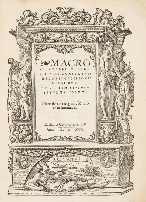 Macrobius, Ambrosius Theodosius – In somnium Scipionis libri duo: Et septem eiusdem Saturnaliorum. Nunc denuo recogniti, & multis in locis…