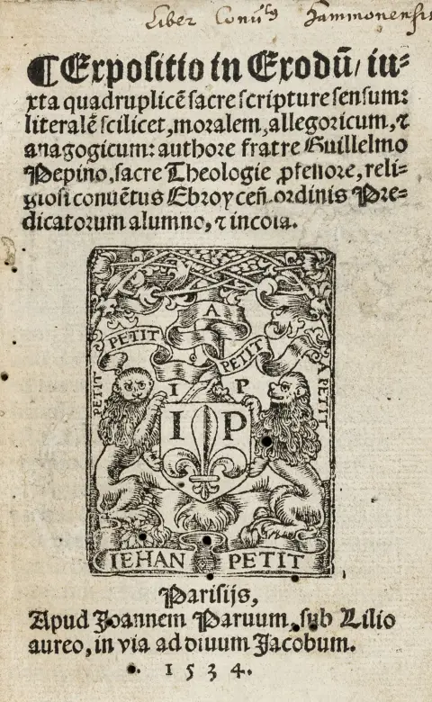 Pépin, Guillaume – Expositio in Exodum, iuxta quadruplicem sacre scripture sensum: literalem scilicet, moralem, allegoricum & anagogicum।…