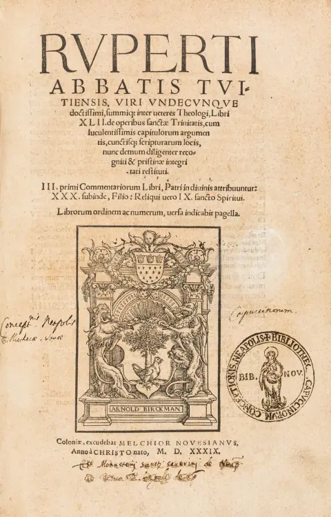 Rupert von Deutz – De operibus sanctae Trinitatis, med klare kapitelargumenter