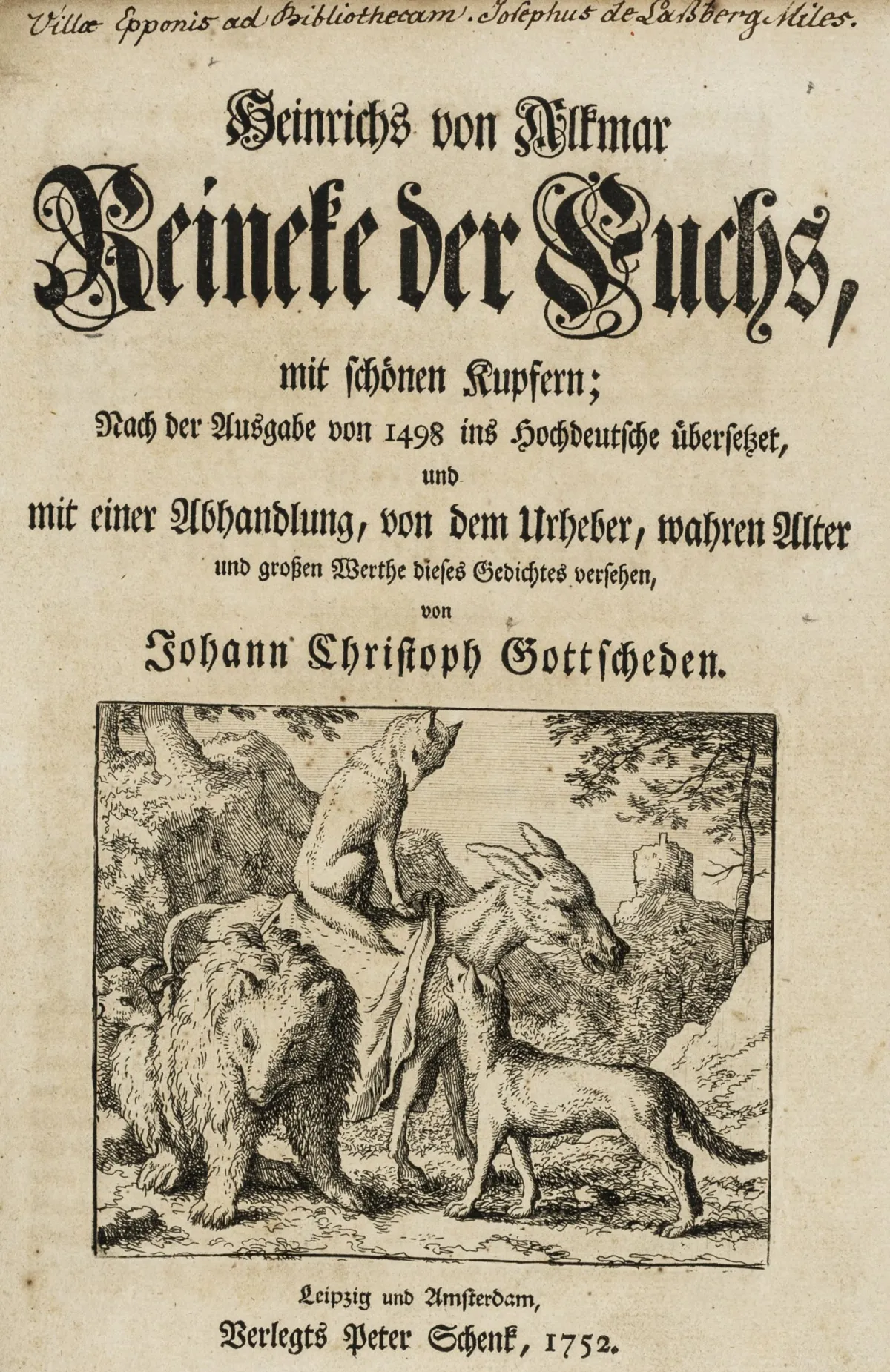 Alkmar, Heinrich von – Reineke der Fuchs 附精美铜版画；据1498年版译成高地德语，并附一篇…